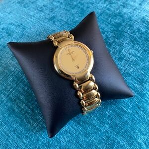 Raymond Weil Geneve 18K Gold Plated Womens Bracelet Watch Quartz Water Resistant